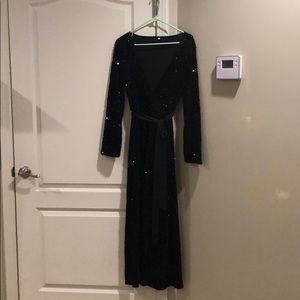 Black long sequence dress
